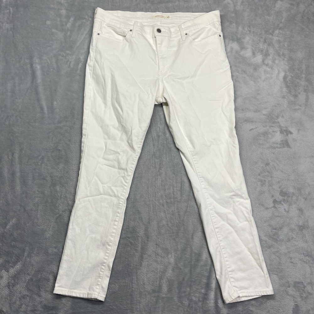 Levi's Slimming Jeans Mens 34 (36x30) White Denim Comfort Stretch Skinny Leg